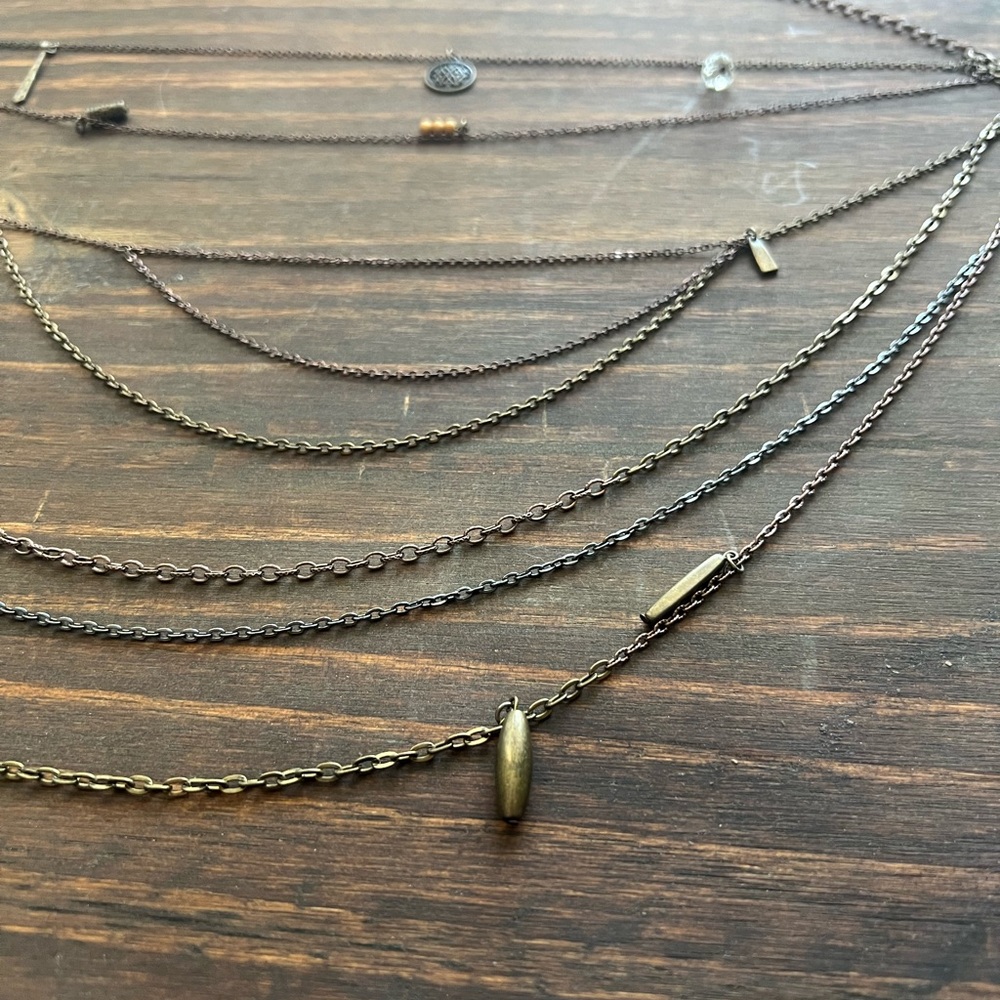 Layered Black Chain Necklace - Picture 2 of 4